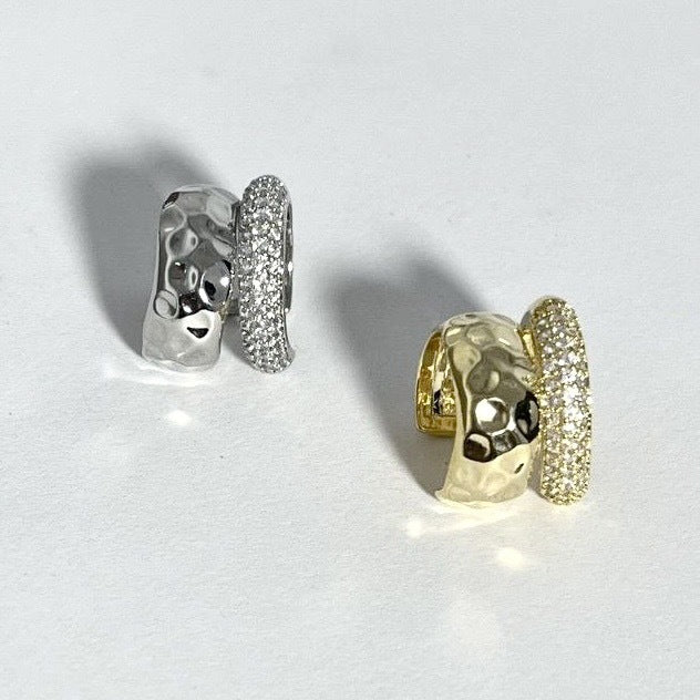 Clip d'oreille double couche en métal de haute qualité avec strass