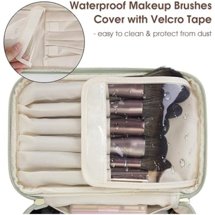 Sac à cosmétiques en cuir PU pour femmes, Portable, grande capacité, multifonctionnel, étanche