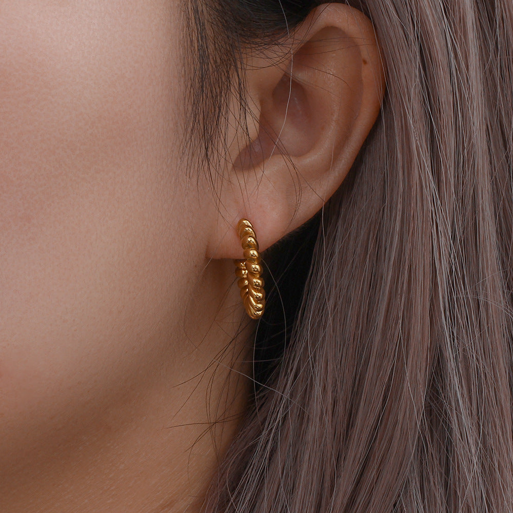Boucles d'oreilles torsadées Brynlee en acier inoxydable