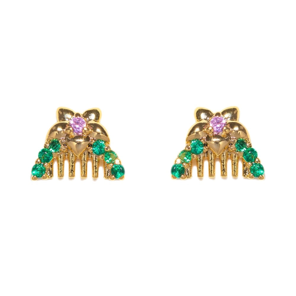 Creative Cartoon Character Micro-inlaid Color Zircon Animal Stud Earrings