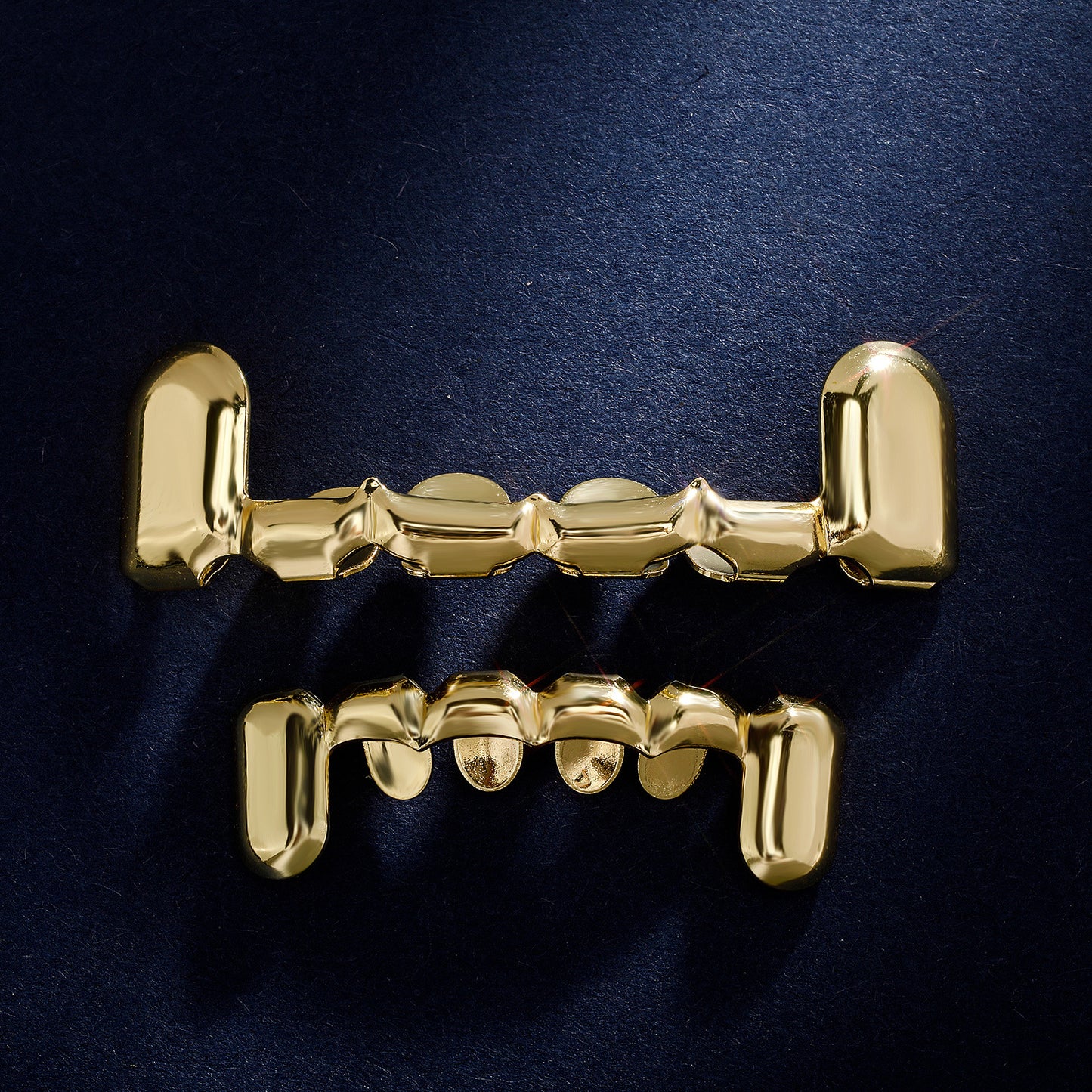 Accesorios brillantes con forma de gota de zócalo de diente chapado en oro