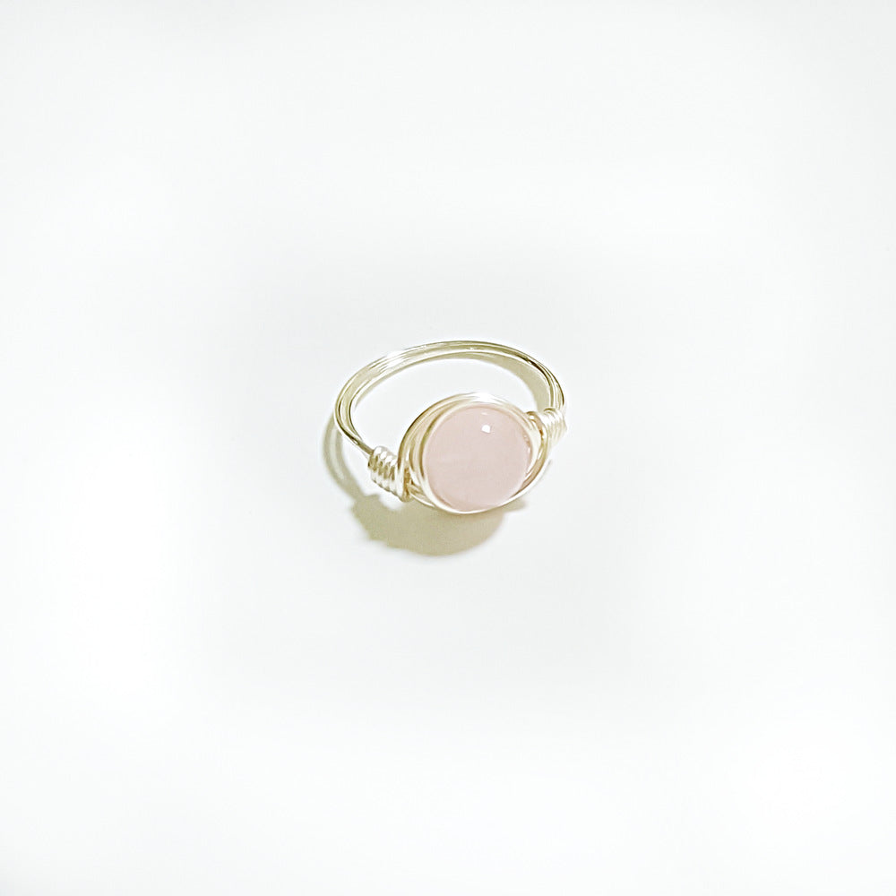 Bague d'améthyste en agate simple et naturelle à la mode