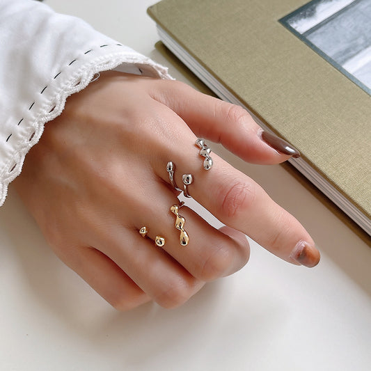 Irregular Shaped S925 Sterling Silver Ring