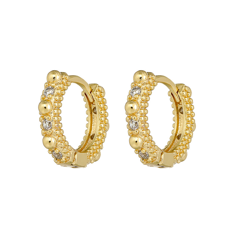Boucles d'oreilles en or 18 carats plaqué cuivre à la mode, géométriques