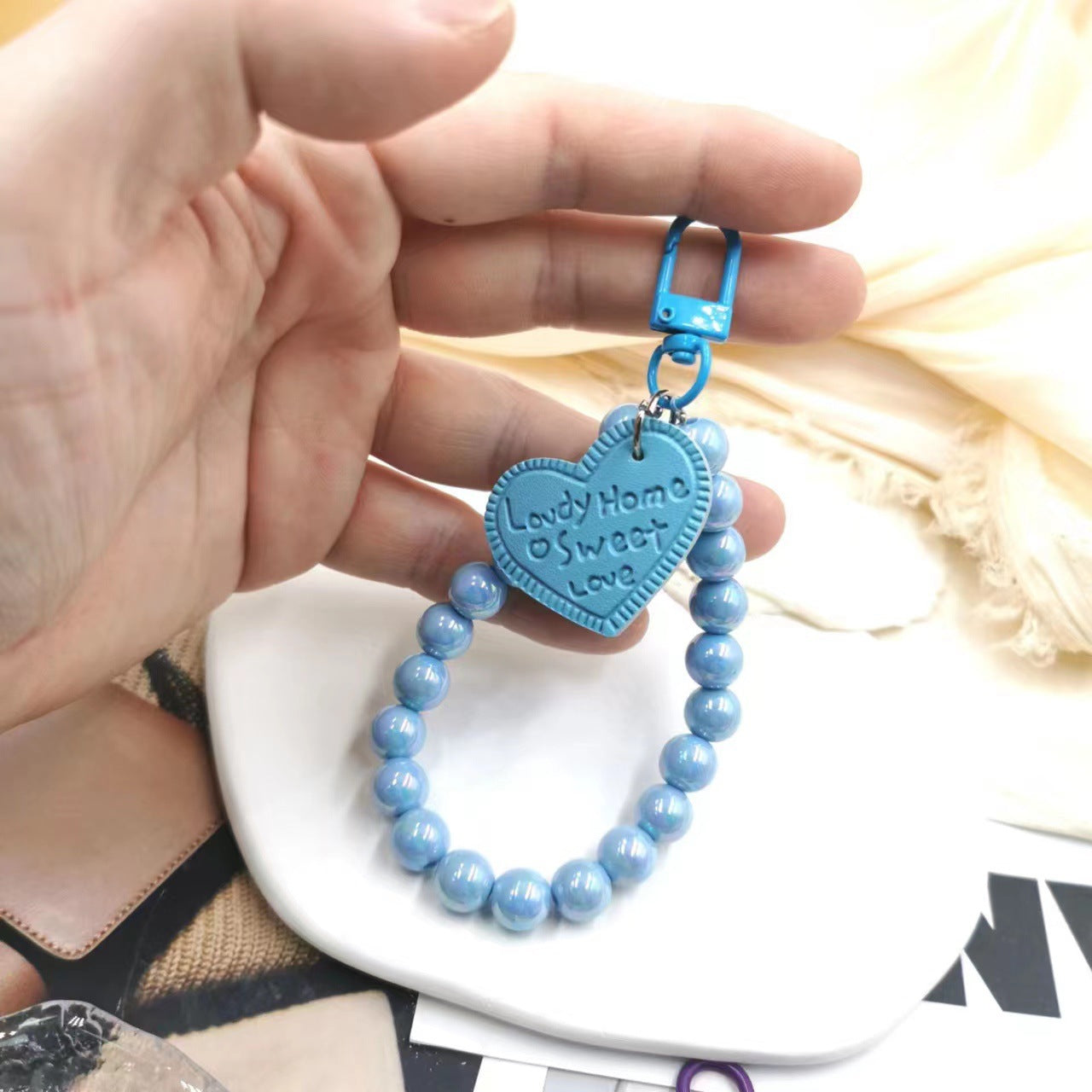Porte-clés pour étui de téléphone bricolage, couleur bonbon à la mode