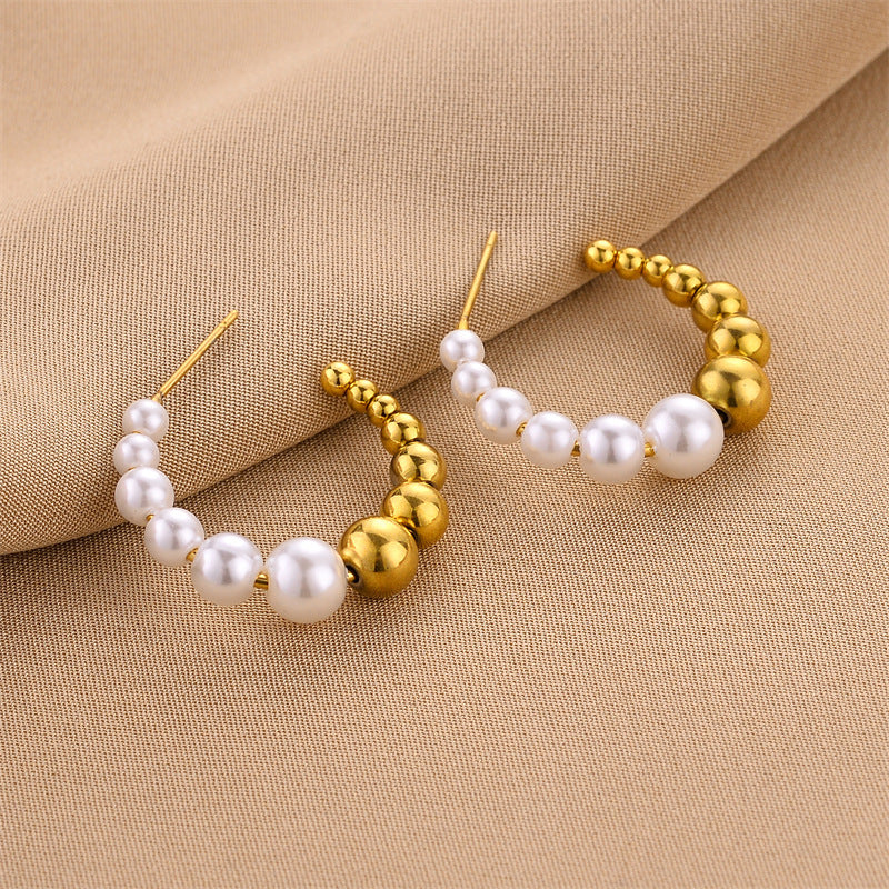 Boucles d'oreilles européennes et américaines en acier titane sans décoloration