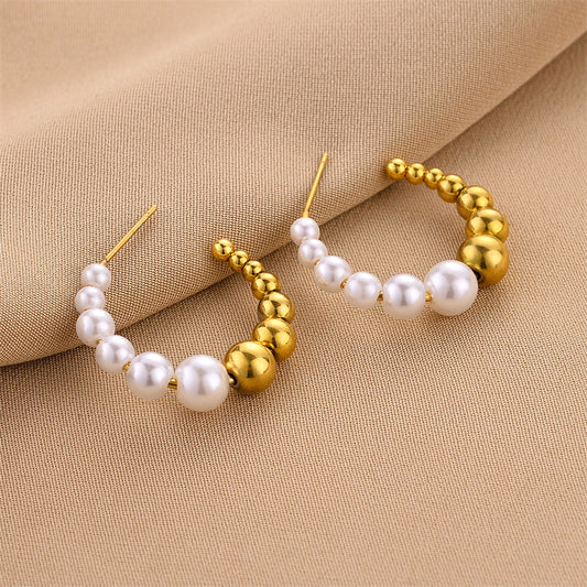 Boucles d'oreilles européennes et américaines en acier titane sans décoloration