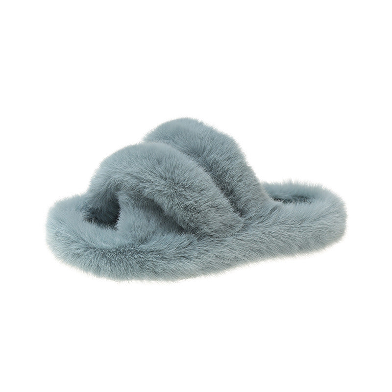 Pantoufles grande taille pour femmes, vêtements d'extérieur, fond épais, trois barres croisées