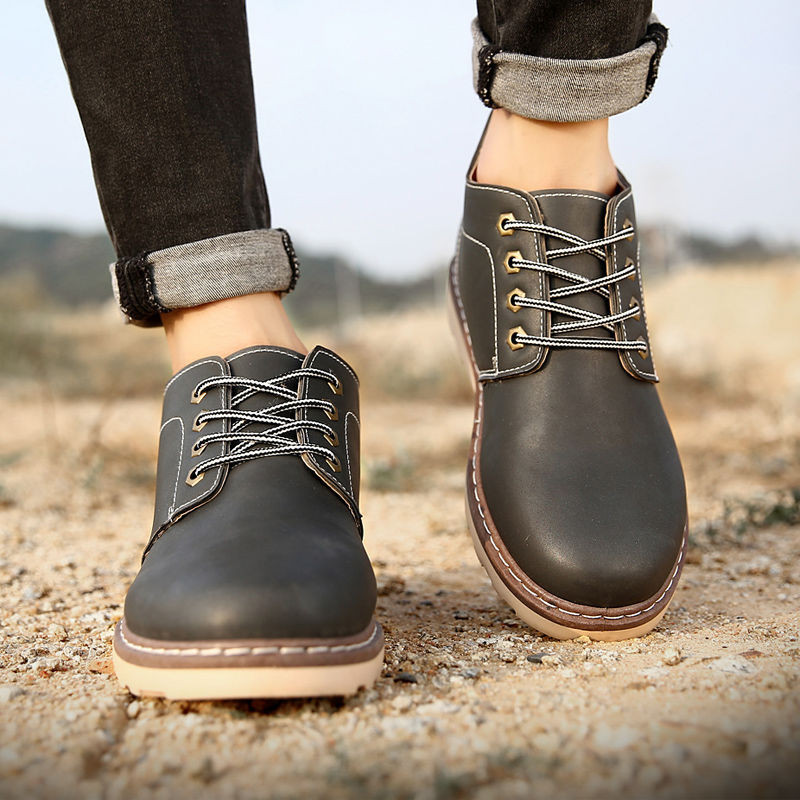 Botas de cuero británicas Tide de caña media para hombre