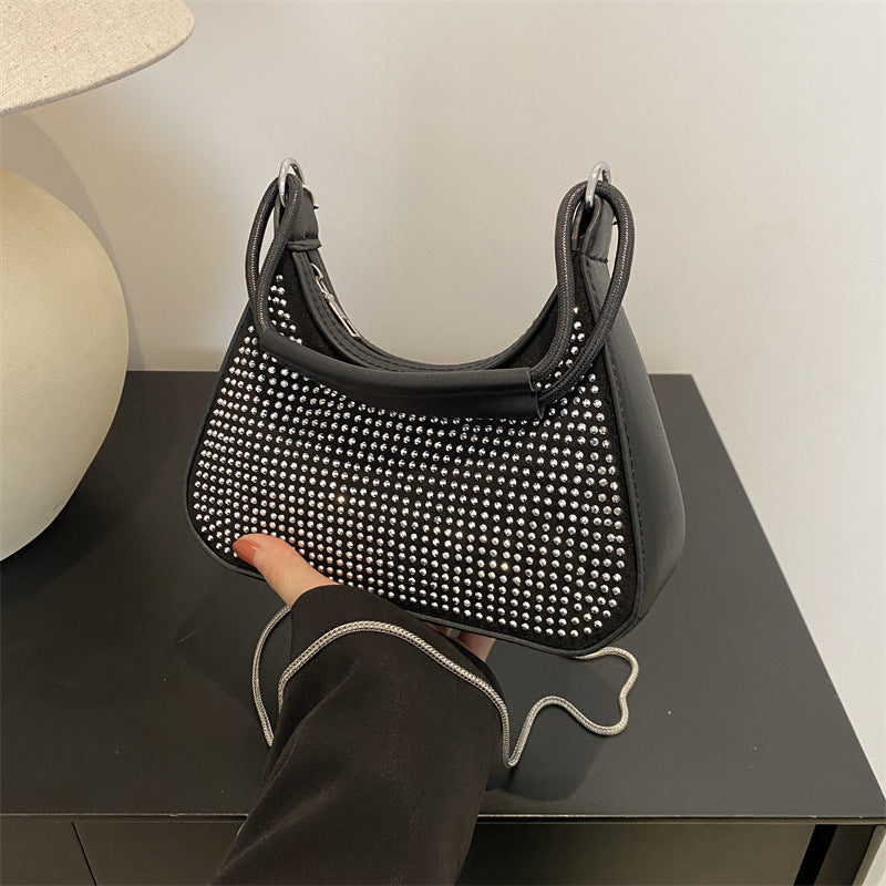 Bolso bandolera con cadena de diamantes de imitación de moda con diamantes ligeros