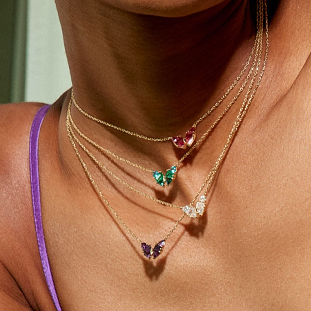Collier en acier inoxydable avec pendentif en cristal