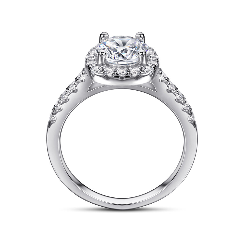 Women's Fashion Sterling Silver Zircon Wedding Ring