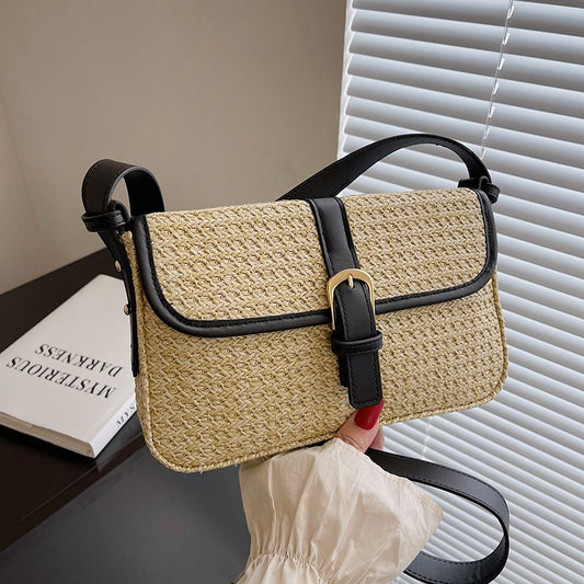 Sac à bandoulière en paille d'été pour femmes