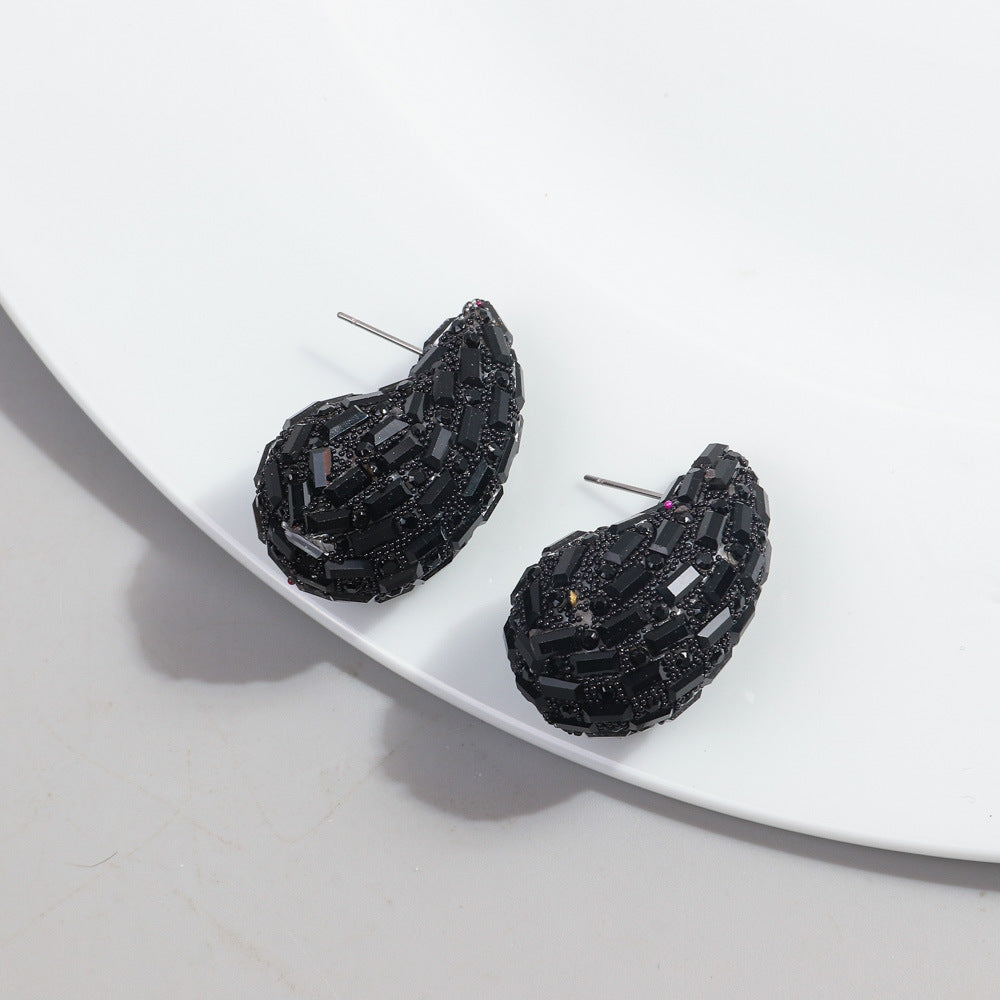 Boucles d'oreilles à tige en métal tendance et entièrement bijoux