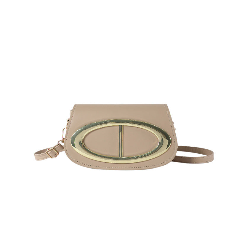 Bolso mensajero de un solo hombro con cerradura estilo occidental de buena textura elegante