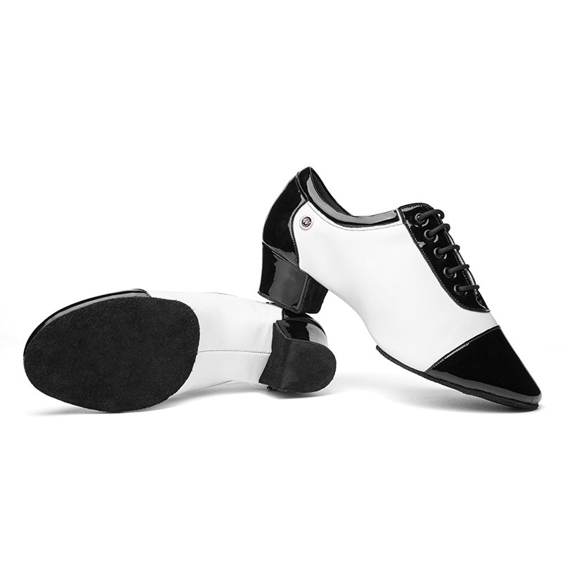Zapato de baile para hombre con fondo suave para interiores, zapatos de baile latino cuadrados, zapato de baile