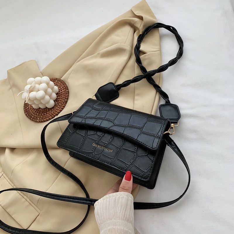 Bolso cuadrado pequeño con patrón magnético a presión de moda de verano