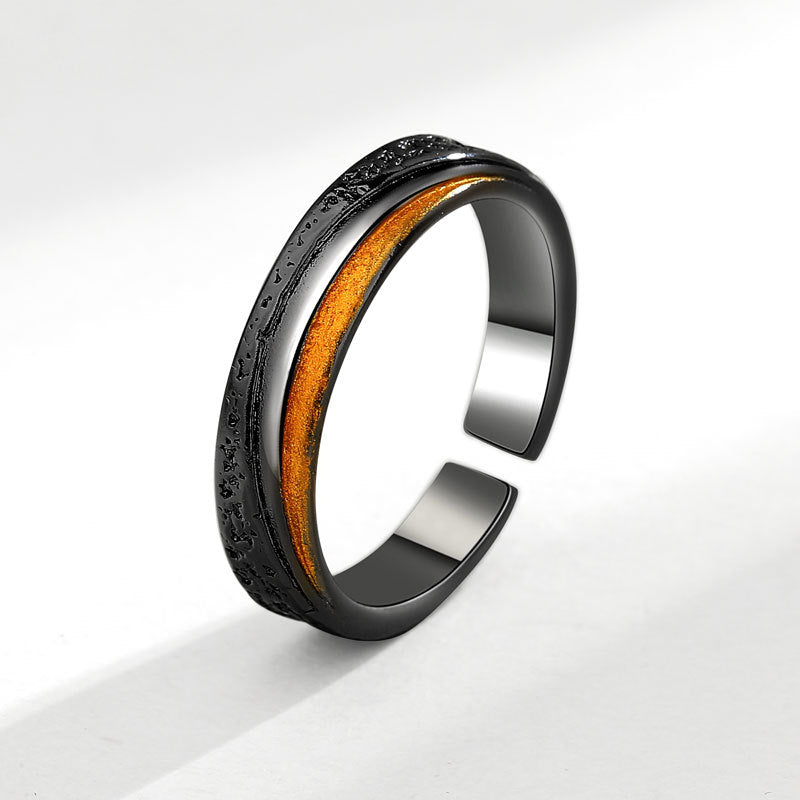 Anillo chapado en oro negro para hombre