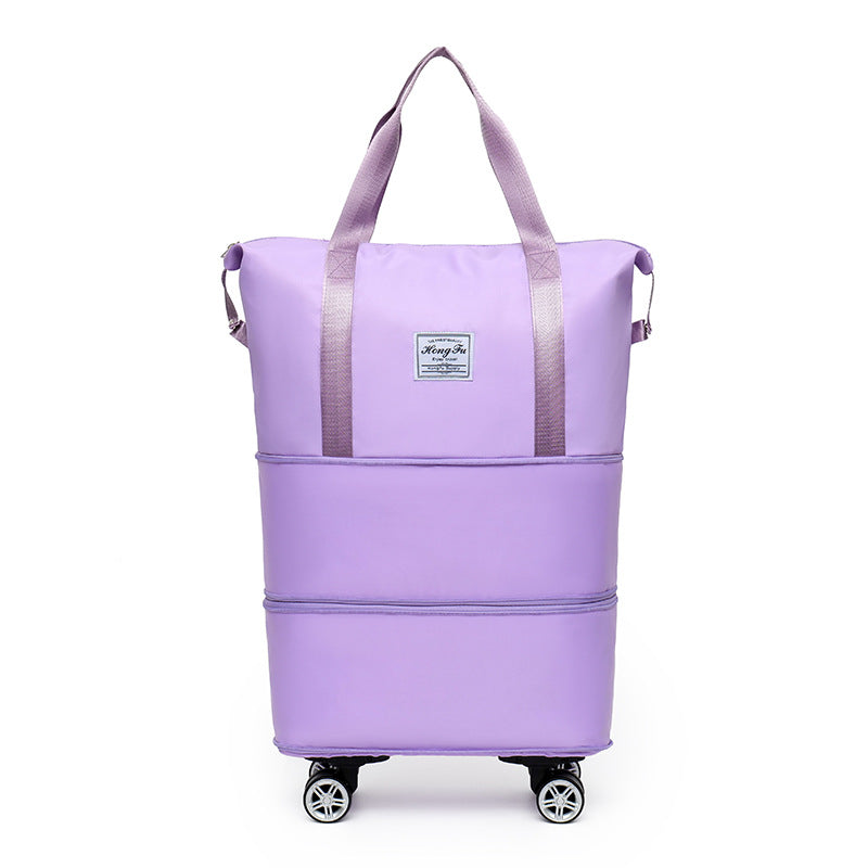 Bolsa de viaje de gran capacidad extendida de doble capa, separación en seco y húmedo, paquete de maternidad ligero, asa cubierta
