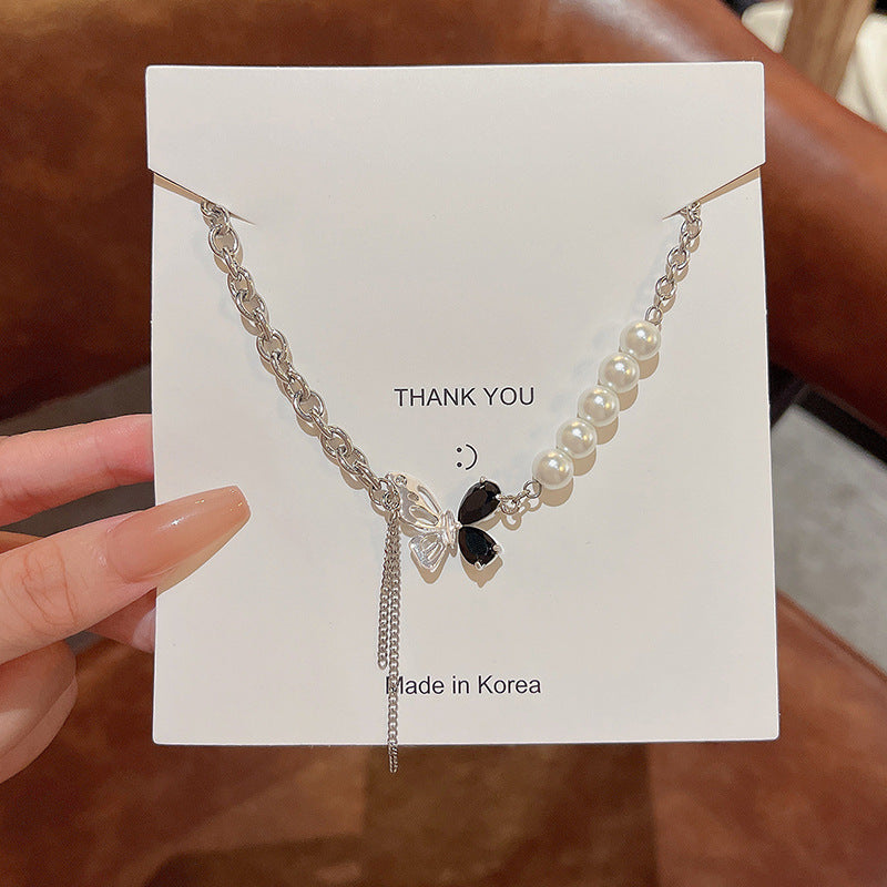 Collier de perles d'amour à coutures assorties pour femmes