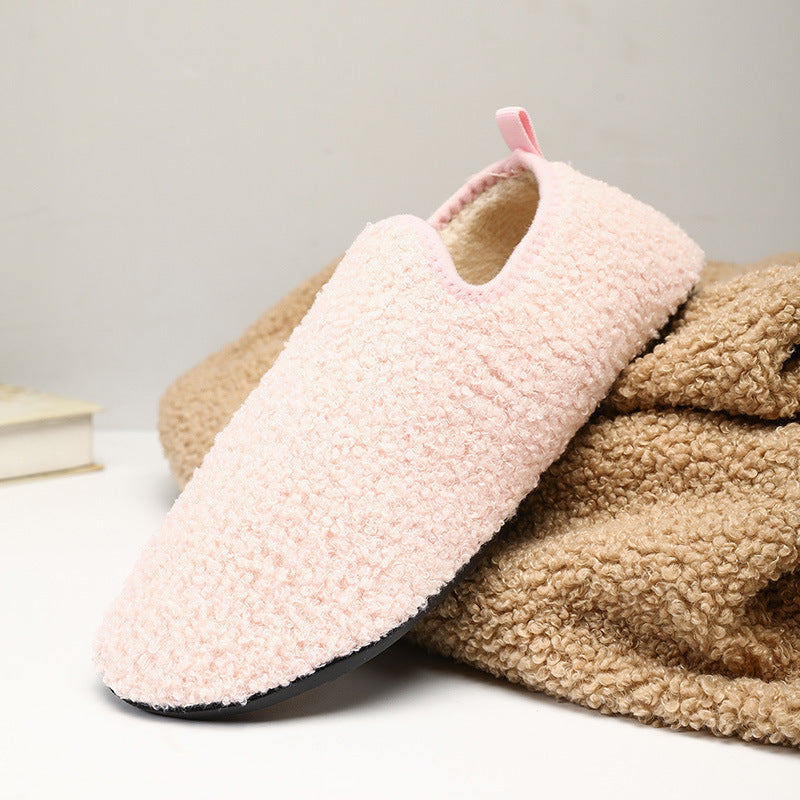Winter Plain Home Indoor Cotton Slippers Confinement Soft Bottom