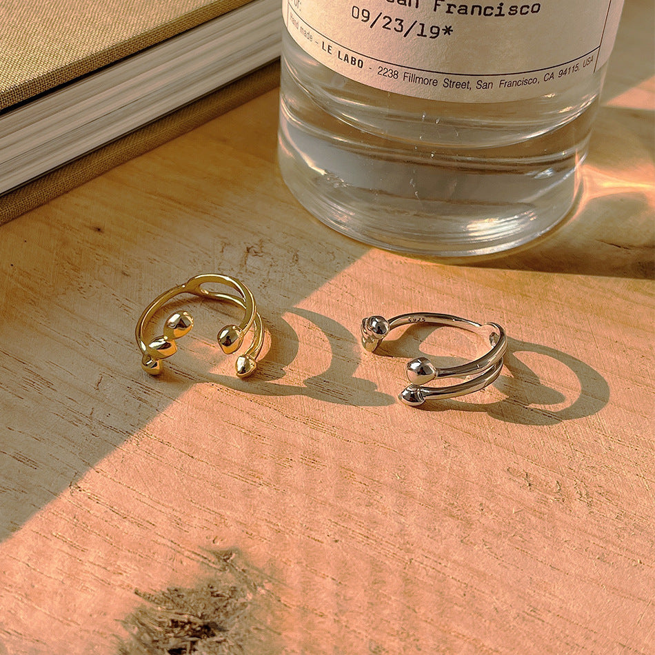 Anillo de plata de ley S925 de forma irregular