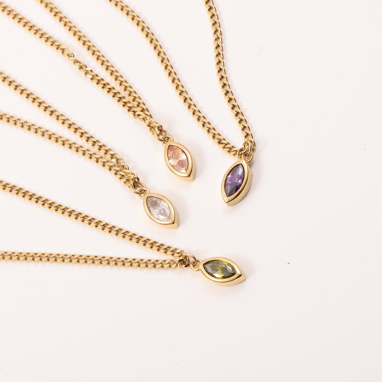 Fashion Multicolor Eye Zircon Necklace