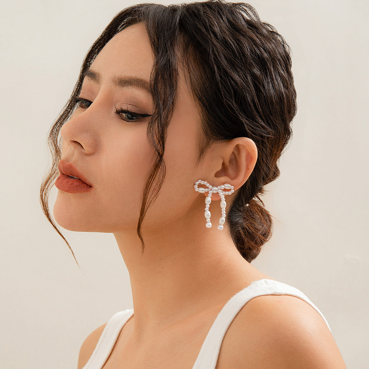 Boucles d'oreilles à pampilles françaises, nœud européen et américain, simples