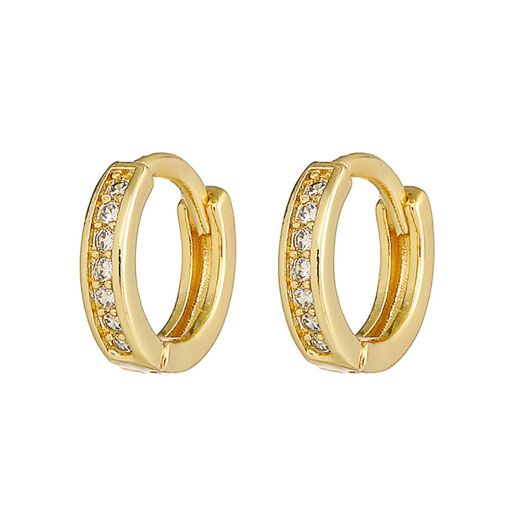 Boucles d'oreilles en or 18 carats plaqué cuivre à la mode, géométriques
