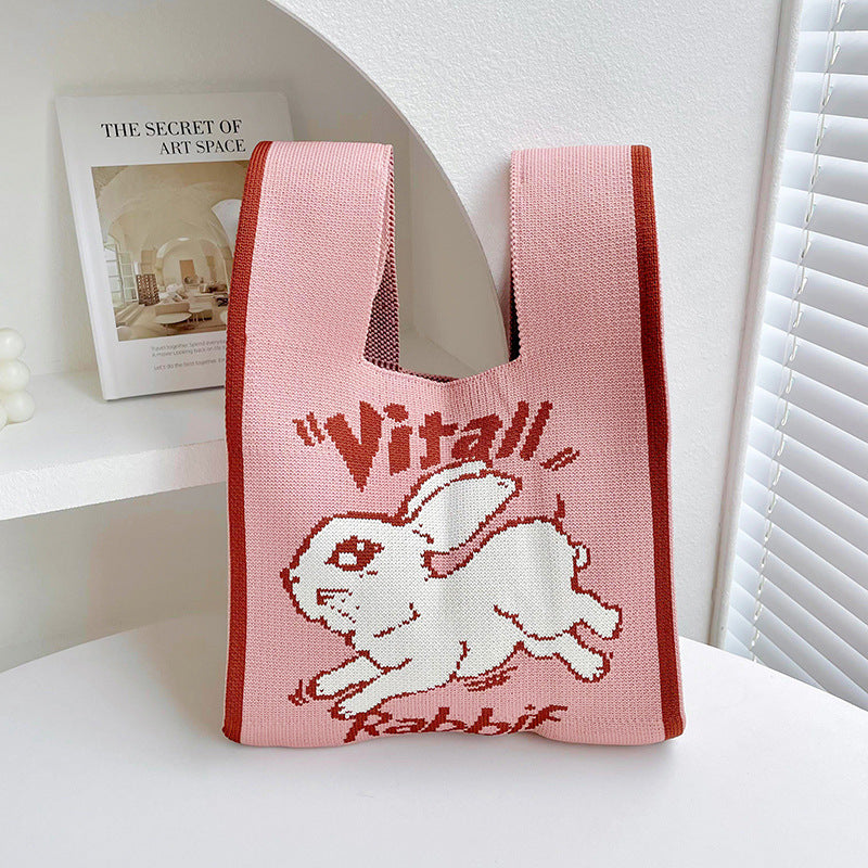 Bolso de hombro de punto Moon Rabbit