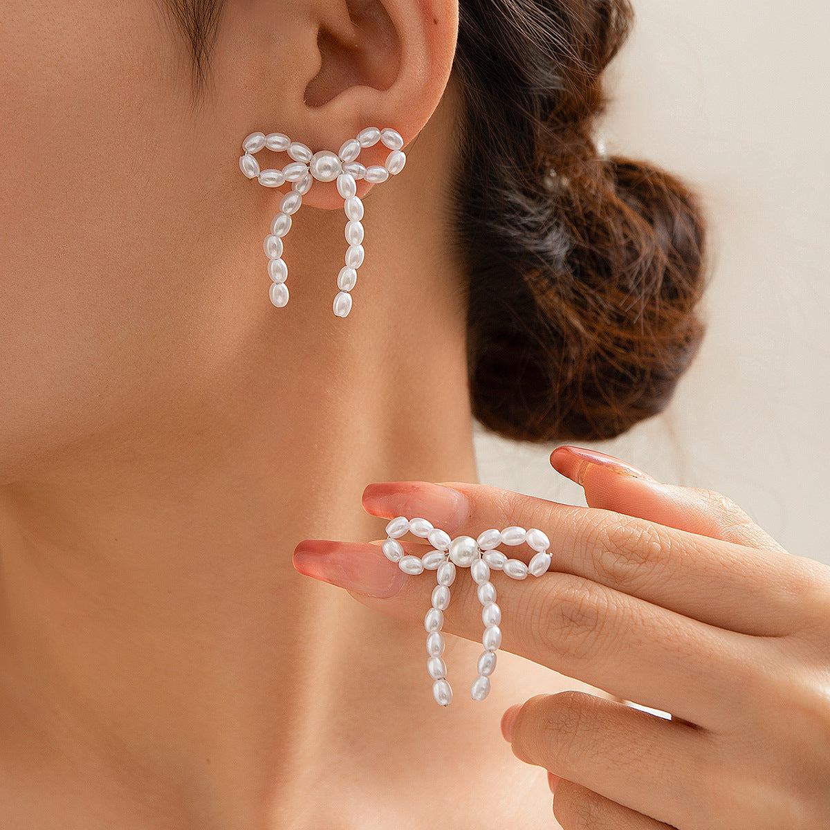 Boucles d'oreilles à pampilles françaises, nœud européen et américain, simples