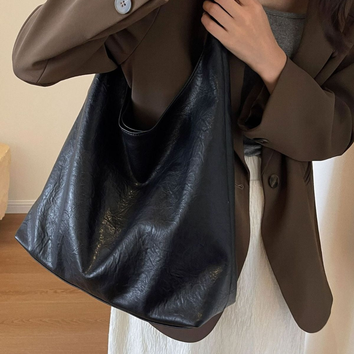 Bolso de axila Bolsos de mano retro casuales de gran capacidad para mujer