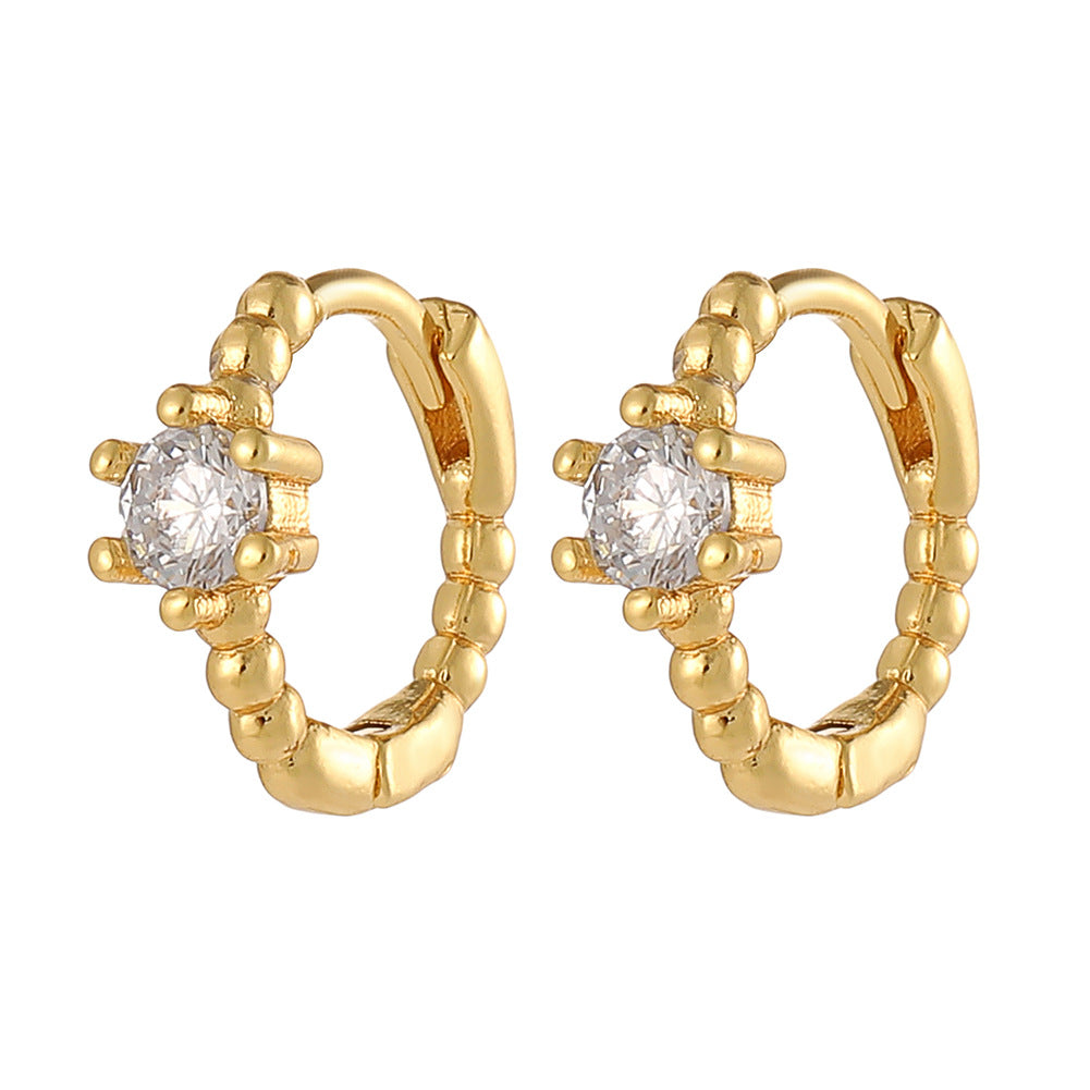 Boucles d'oreilles en or 18 carats plaqué cuivre à la mode, géométriques