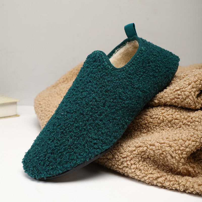Winter Plain Home Indoor Cotton Slippers Confinement Soft Bottom