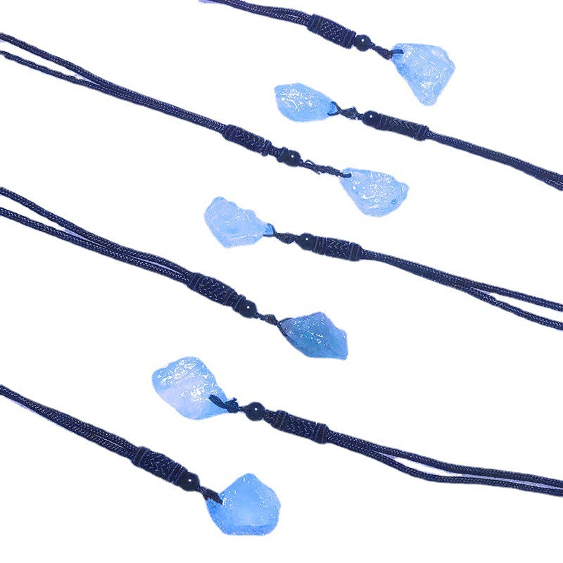 Natural Aquamarine Rough Stone Pendant