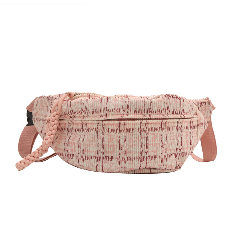 Plaid Contrast Color Women's Waist Bag Fashion