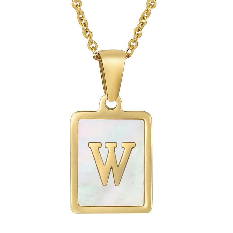 Women's Fashionable Stainless Steel Shell Letter Necklace