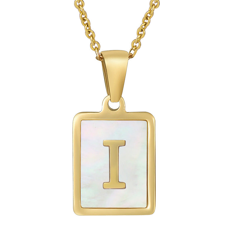 Women's Fashionable Stainless Steel Shell Letter Necklace