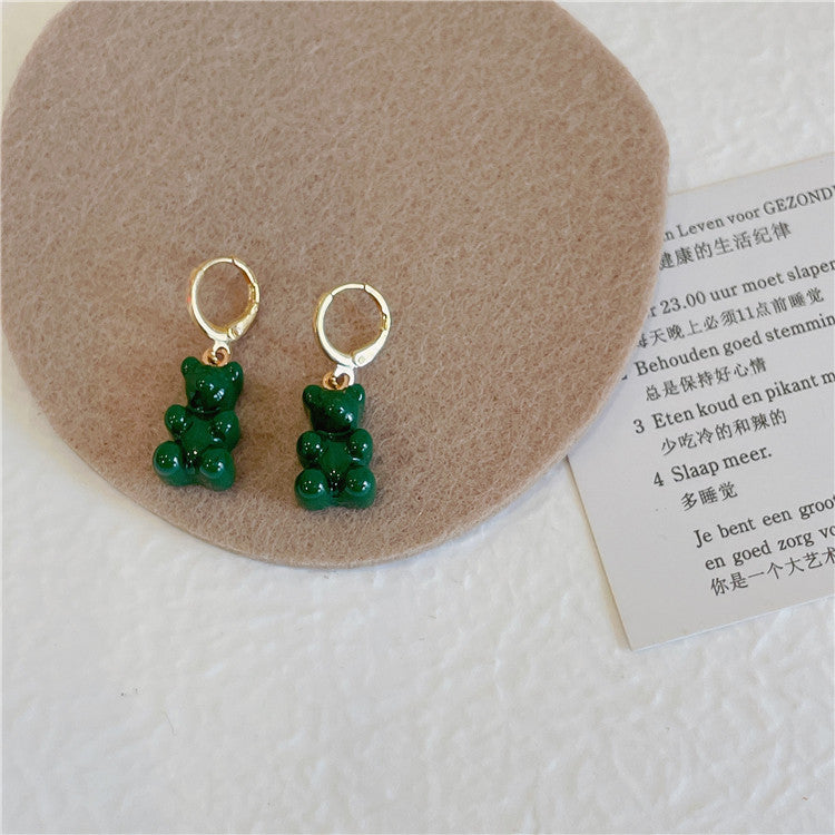 Boucles d'oreilles ours en bonbons colorés de Corée du Sud
