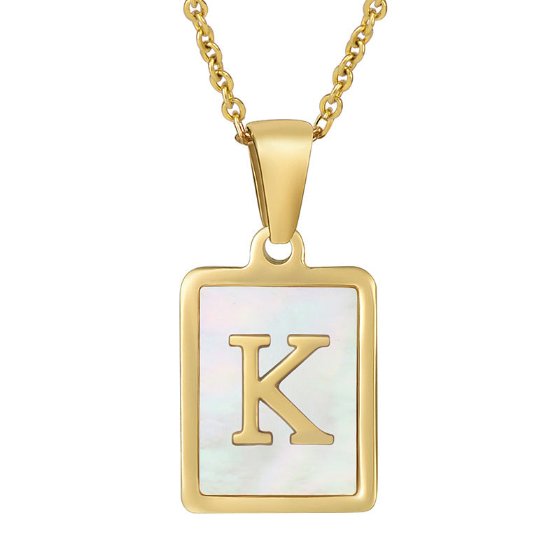 Women's Fashionable Stainless Steel Shell Letter Necklace