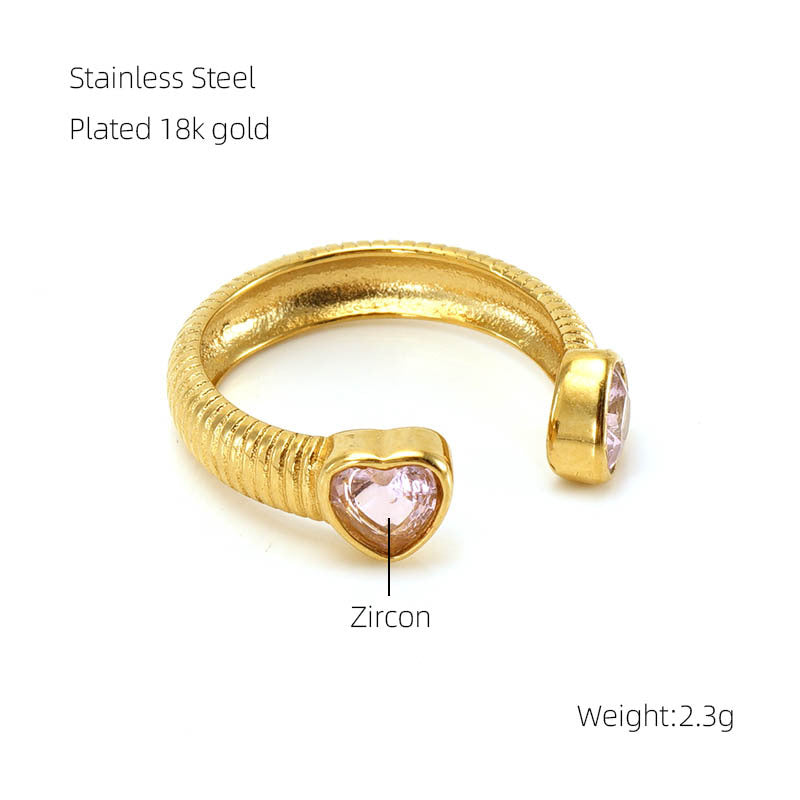 Bague en diamant en acier inoxydable pour femmes, tempérament de mode