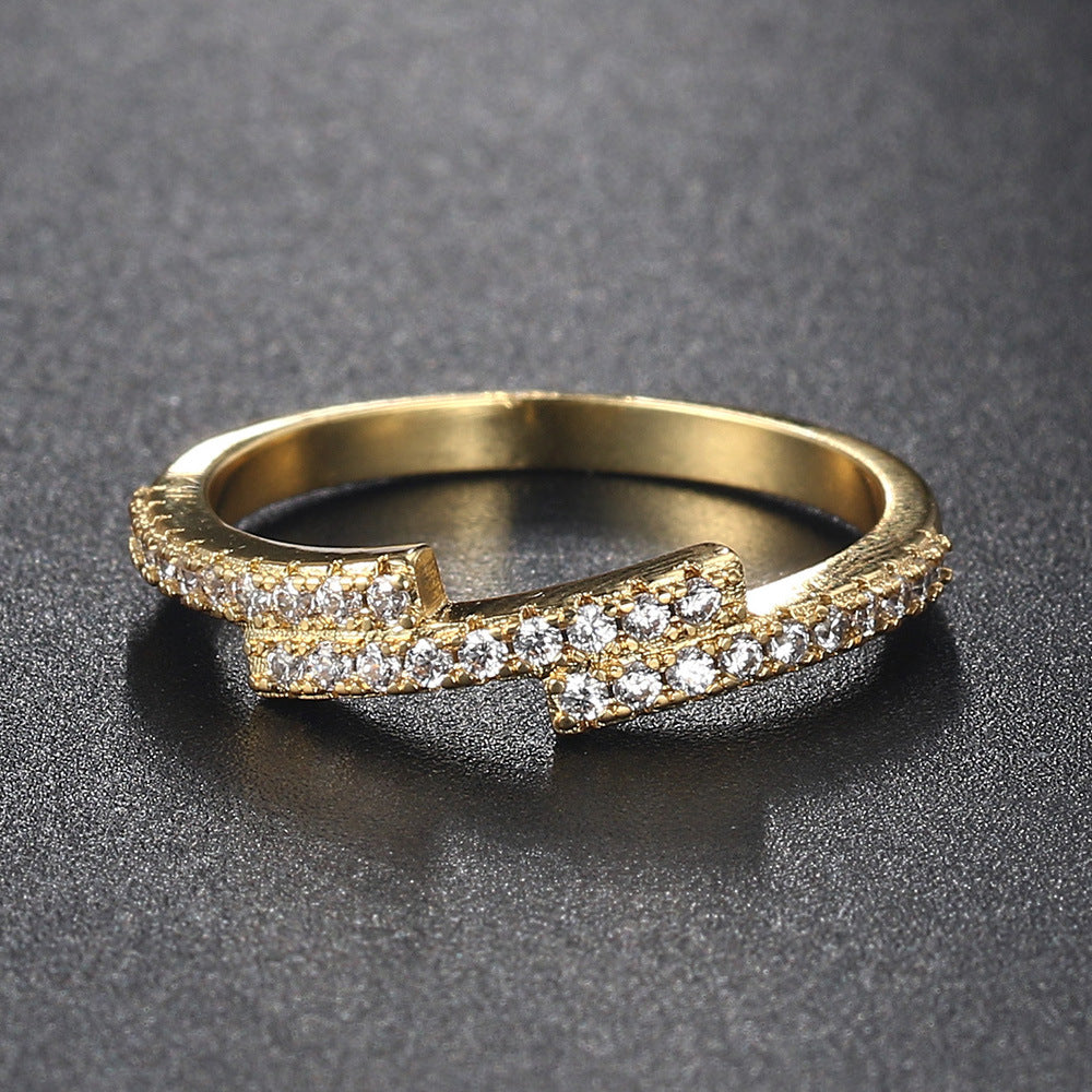 Women's Three-row Full Rhinestone Zircon Micro-inlaid Ring