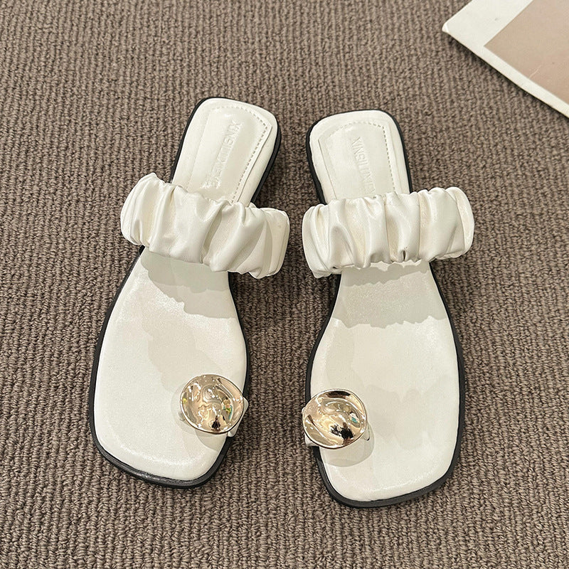 Zapatillas de plataforma con zapatos de playa Muffin de cabeza cuadrada