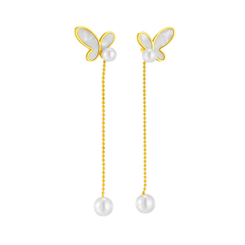 Boucles d'oreilles asymétriques à pampilles papillon, boucles d'oreilles à la mode assorties avec tout