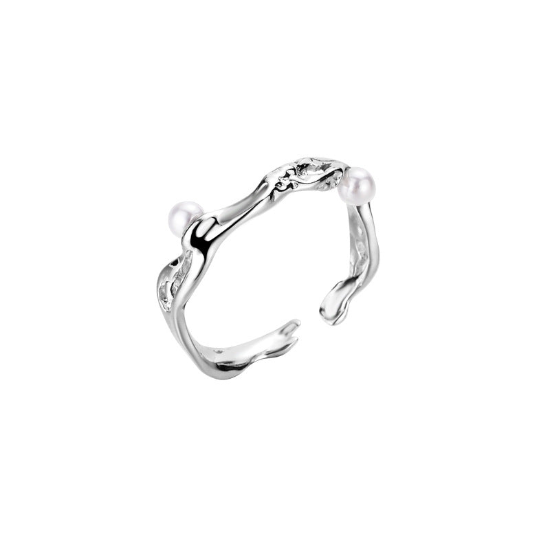 Bague creuse simple en argent sterling assortie à tout