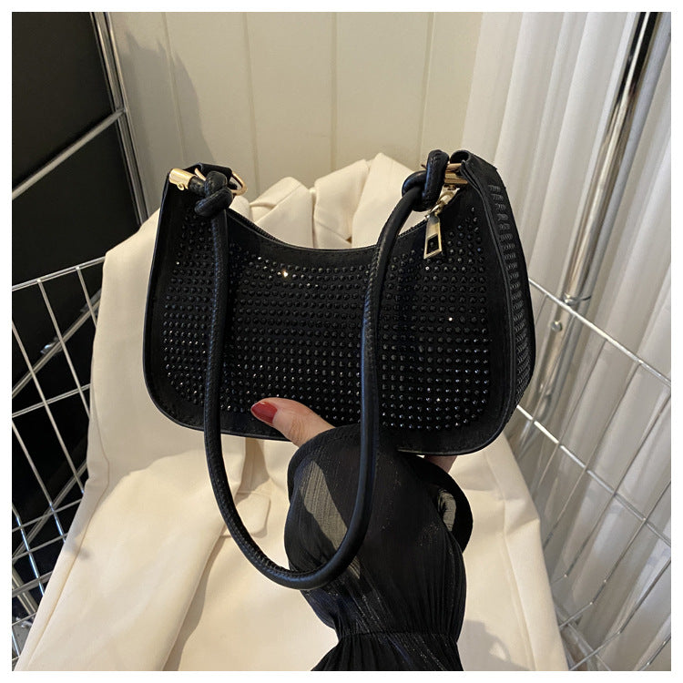 Sac sous les bras de Style occidental incrusté de diamants, sac à bandoulière décontracté à la mode