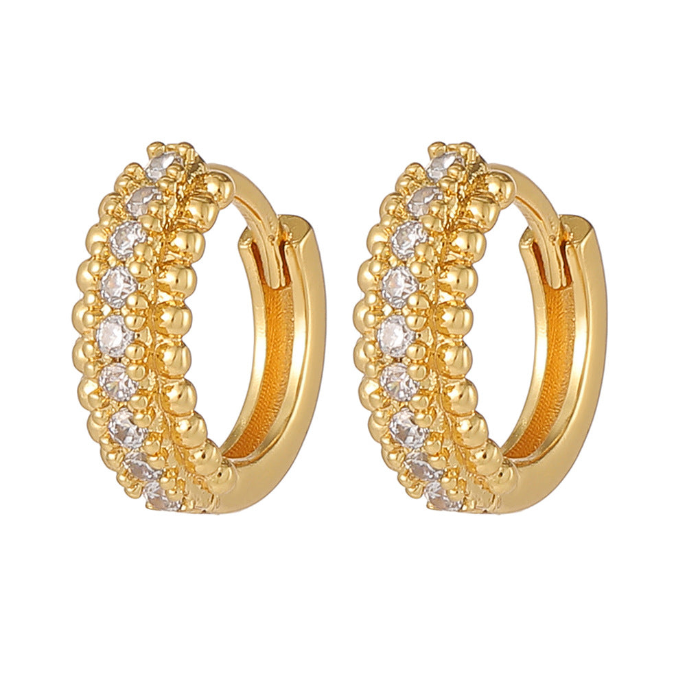 Boucles d'oreilles en or 18 carats plaqué cuivre à la mode, géométriques