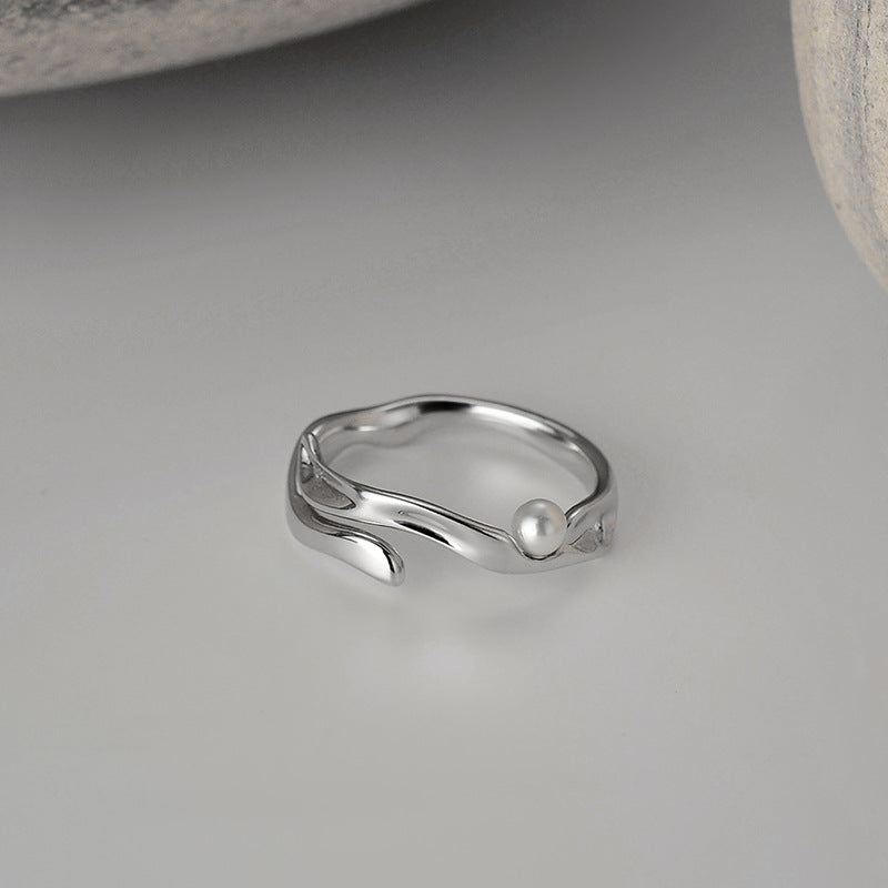 Bague irrégulière simple en argent sterling