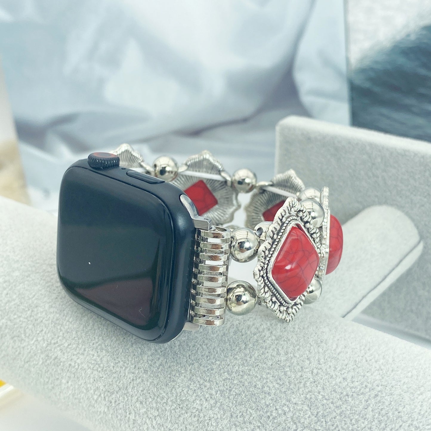 Bracelet de montre intelligente bohème turquoise