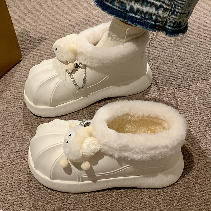 Bottes de neige à plateforme Femme Doublées en polaire Épais Imperméable